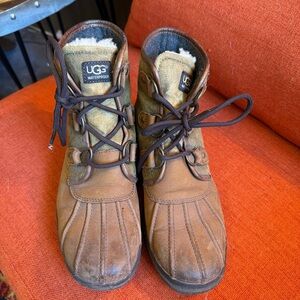UGG Tan and Brown Suede Boots